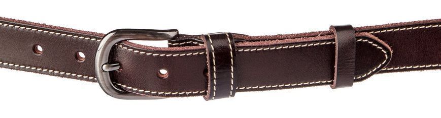 Unisex belt with edge stitching Vintage 20125 Dark brown 20125 фото