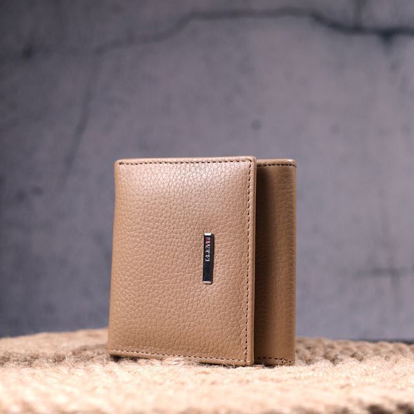 Stylish women's wallet with coin holder made of genuine leather KARYA 21378 Beige 21378 фото