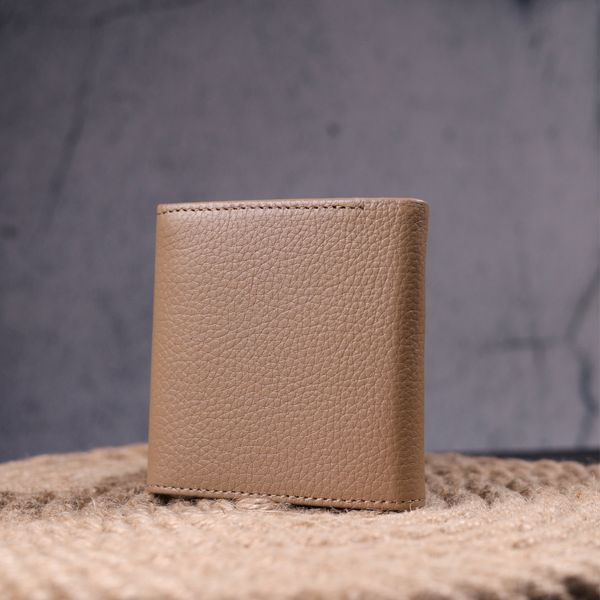 Stylish women's wallet with coin holder made of genuine leather KARYA 21378 Beige 21378 фото