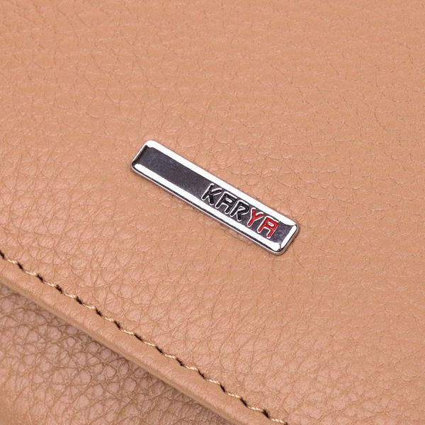 Stylish women's wallet with coin holder made of genuine leather KARYA 21378 Beige 21378 фото