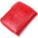 Lacquered women's wallet with a coin holder with a zipper made of genuine textured leather KARYA 21410 Red 21410 фото 2