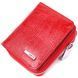 Lacquered women's wallet with a coin holder with a zipper made of genuine textured leather KARYA 21410 Red 21410 фото 1