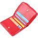 Lacquered women's wallet with a coin holder with a zipper made of genuine textured leather KARYA 21410 Red 21410 фото 3