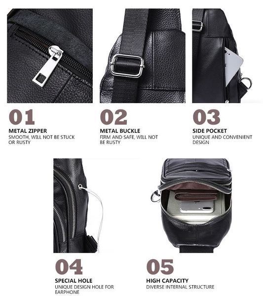 Men's leather shoulder bag Vintage 14840 Black 14840 фото