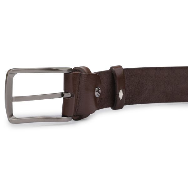 Practical men's leather belt Vintage 20722 Brown 20722 фото