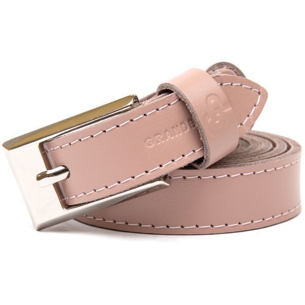 Thin women's leather belt GRANDE PELLE 11448 Pink 11448 фото