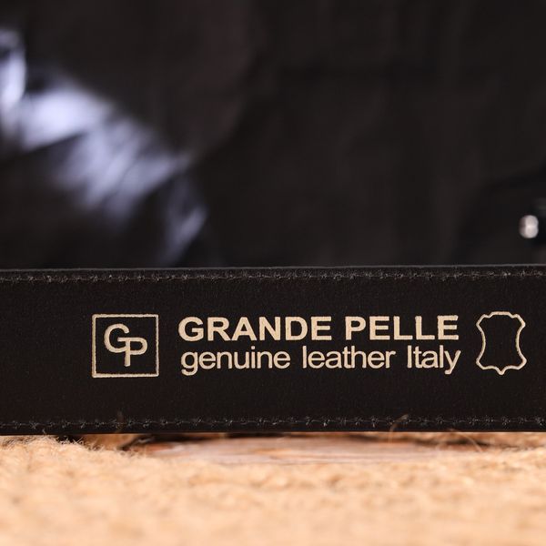 High-quality belt for men made of genuine leather Grande Pelle 21463 Black 21463 фото