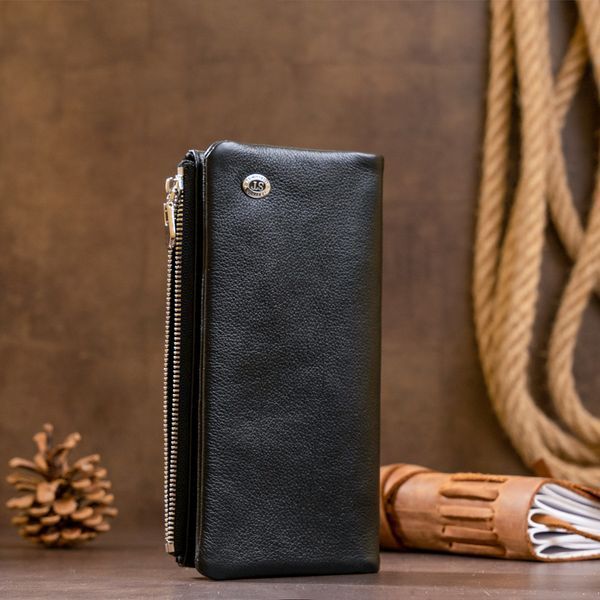 Вертикальный кошелек на кнопке женский ST Leather 19200 Черный 19200 фото