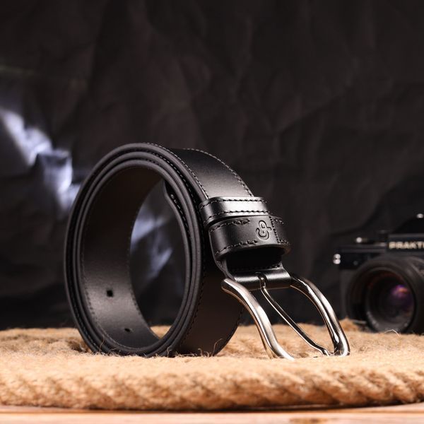 High-quality belt for men made of genuine leather Grande Pelle 21463 Black 21463 фото