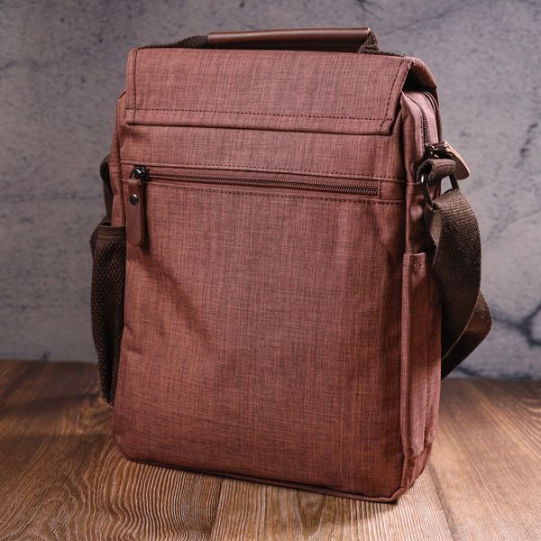 Містка чоловіча сумка з текстилю 21262 Vintage Коричнева 21262 фото
