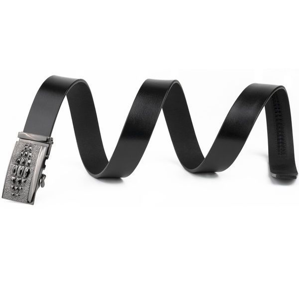 Men's belt with automatic buckle and exotic silhouette Vintage 20300 Black 20300 фото