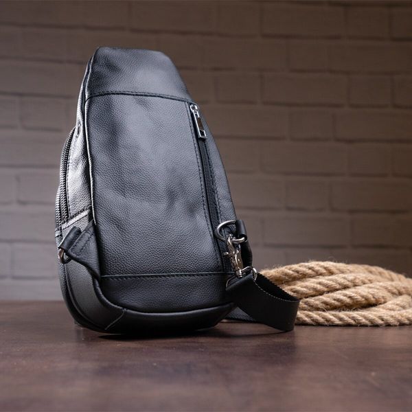 Men's leather shoulder bag Vintage 14840 Black 14840 фото