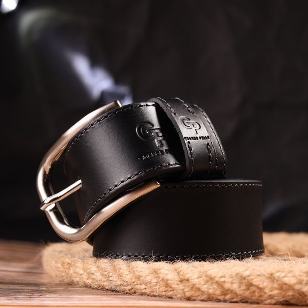 High-quality belt for men made of genuine leather Grande Pelle 21463 Black 21463 фото