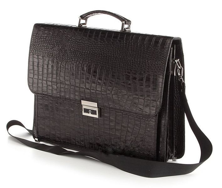 Business briefcase SHVIGEL 00362 made of genuine leather Black 00362 фото