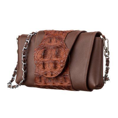 Клатч CROCODILE LEATHER 18245 из натуральной кожи крокодила Коричневый 18245 фото