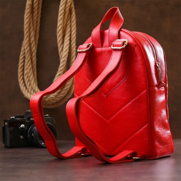 Bright women's backpack made of genuine leather Shvigel 16316 Red 16316 фото