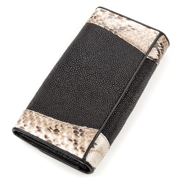 Кошелек женский STINGRAY LEATHER 18204 из натуральной кожи морского ската Черный 18204 фото