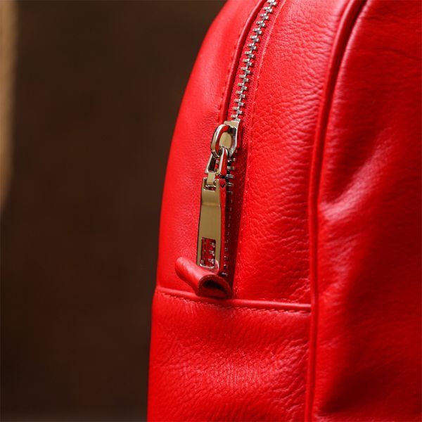 Bright women's backpack made of genuine leather Shvigel 16316 Red 16316 фото