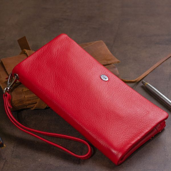 Кошелек-клатч из кожи с карманом для мобильного ST Leather 19315 Красный 19315 фото