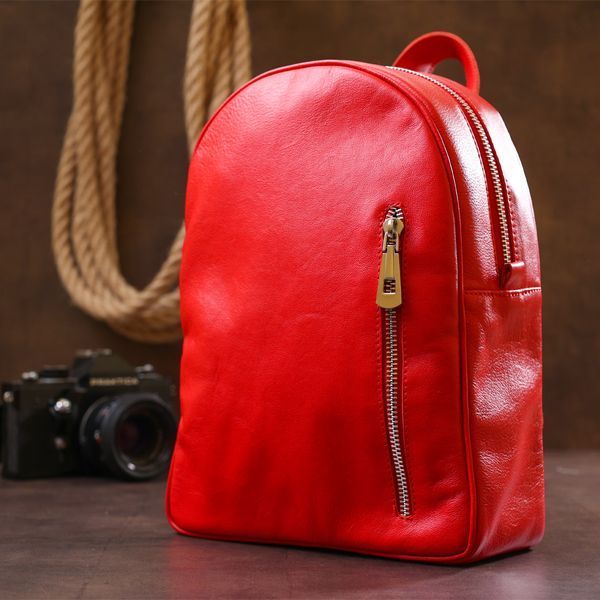 Bright women's backpack made of genuine leather Shvigel 16316 Red 16316 фото
