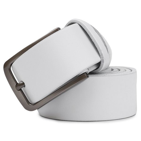 Unisex leather belt Vintage 20724 White 20724 фото