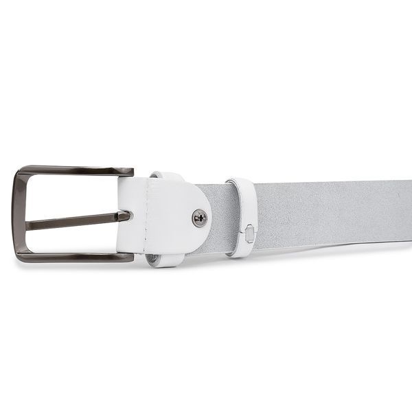 Unisex leather belt Vintage 20724 White 20724 фото