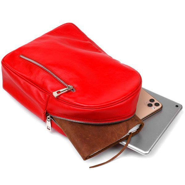 Bright women's backpack made of genuine leather Shvigel 16316 Red 16316 фото