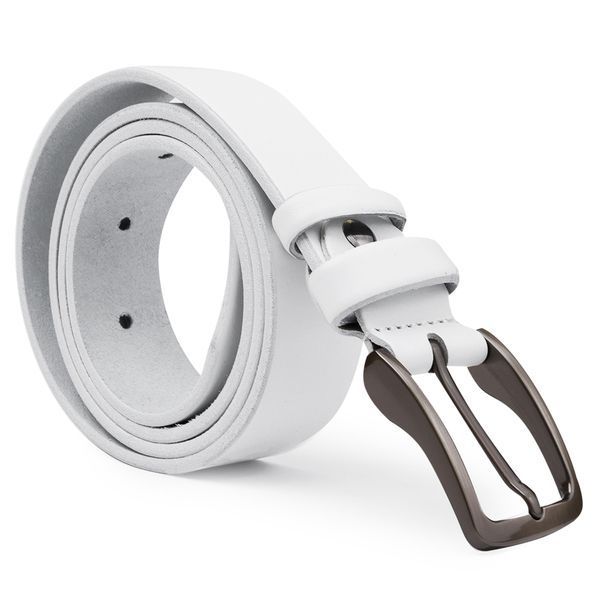 Unisex leather belt Vintage 20724 White 20724 фото