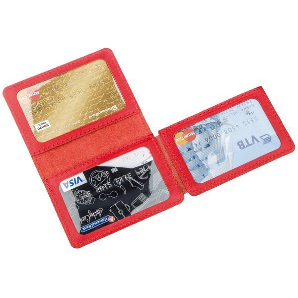 Cover for car documents for 3 slots leather Shvigel 13965 Red 13965 фото