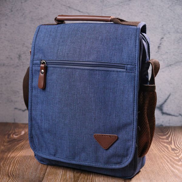 Interesting men's textile shoulder bag 21264 Vintage Blue 21264 фото