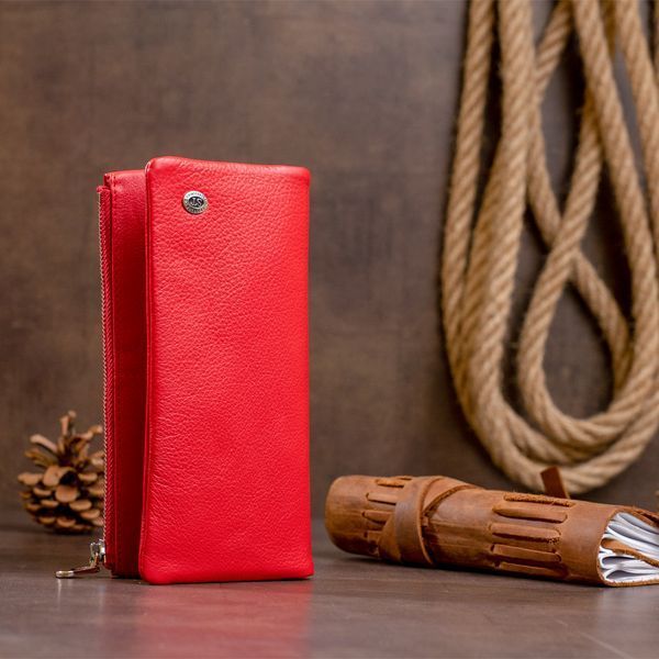 Вертикальный кошелек на кнопке женский ST Leather 19202 Красный 19202 фото