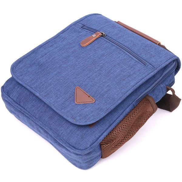 Interesting men's textile shoulder bag 21264 Vintage Blue 21264 фото