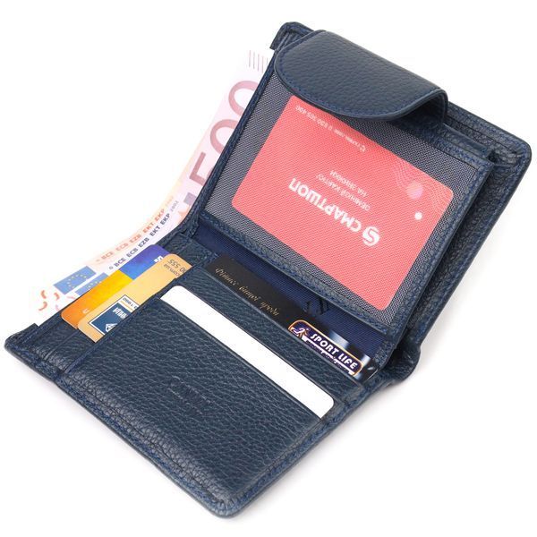 Interesting vertical wallet made of genuine leather CANPELLINI 21675 Blue 21675 фото