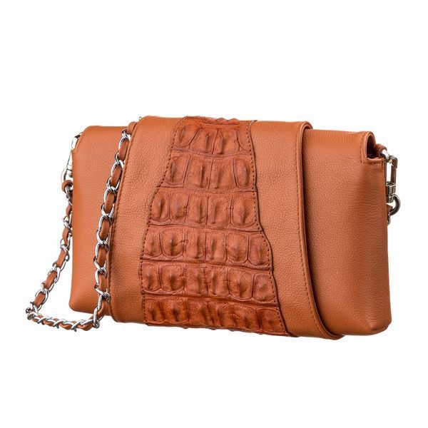 Клатч CROCODILE LEATHER 18246 из натуральной кожи крокодила Рыжий 18246 фото
