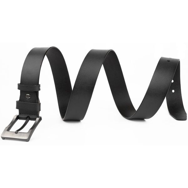 Men's belt with darkened mechanics buckle Vintage 20317 Black 20317 фото