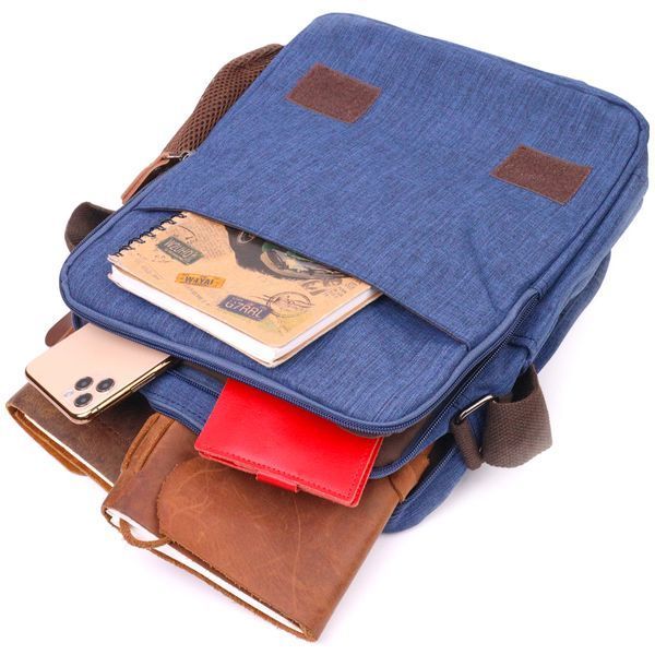 Interesting men's textile shoulder bag 21264 Vintage Blue 21264 фото