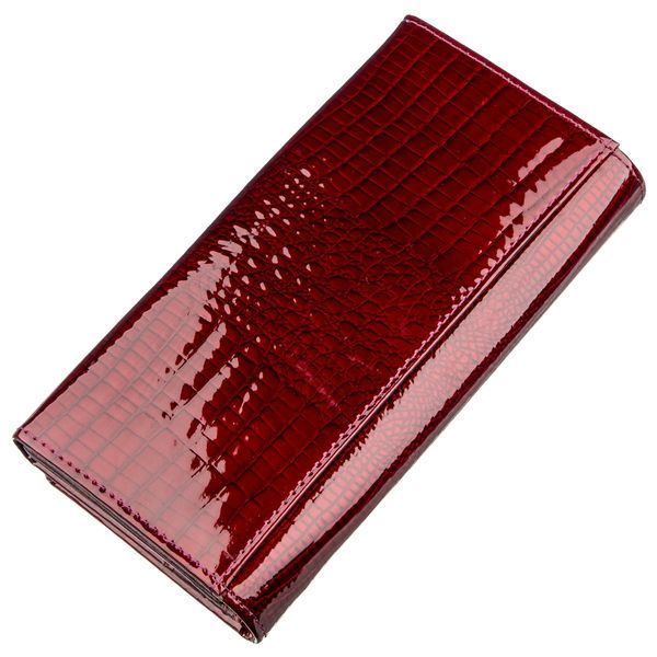 Місткий лаковий жіночий гаманець на кнопці ST Leather 18904 Бордовий 18904 фото