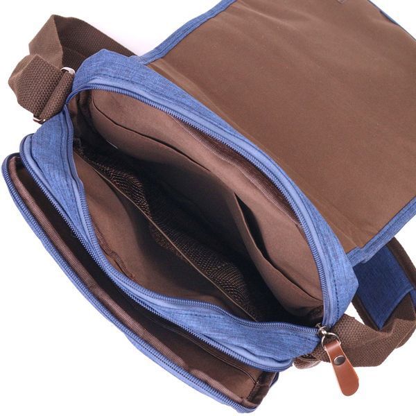 Interesting men's textile shoulder bag 21264 Vintage Blue 21264 фото