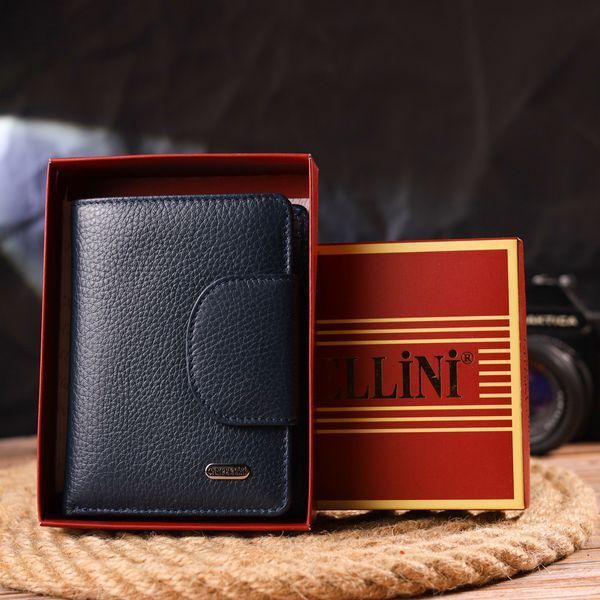 Interesting vertical wallet made of genuine leather CANPELLINI 21675 Blue 21675 фото