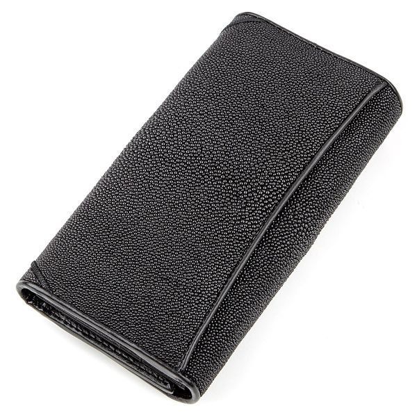 Женский клатч из натуральной кожи ската STINGRAY LEATHER 18037 Черный 18037 фото