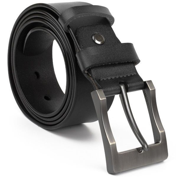 Men's belt with darkened mechanics buckle Vintage 20317 Black 20317 фото