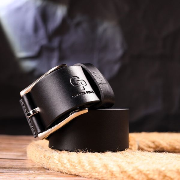 High-quality belt for men made of genuine leather Grande Pelle 21466 Black 21466 фото