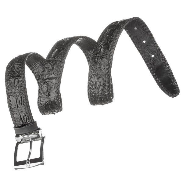 Belt CROCODILE LEATHER 18601 made of genuine crocodile leather Black 18601 фото