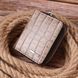 Textured women's wallet with coin holder made of genuine leather with crocodile embossing KARYA 21413 Beige 21413 фото 6