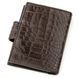 Men's business card holder CROCODILE LEATHER 18575 made of genuine crocodile leather Brown 18575 фото 2
