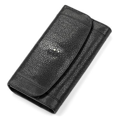 Гаманець жіночий STINGRAY LEATHER 18089 з натуральної шкіри морського скату Чорний 18089 фото