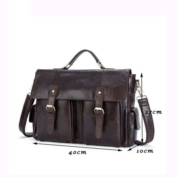 Men's business briefcase for laptop Vintage 14749 Brown 14749 фото