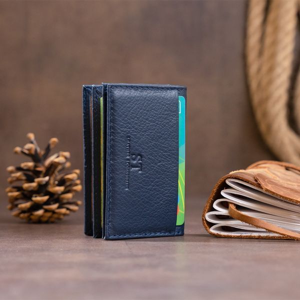 Визитница-книжка ST Leather 19217 Темно-синяя 19217 фото