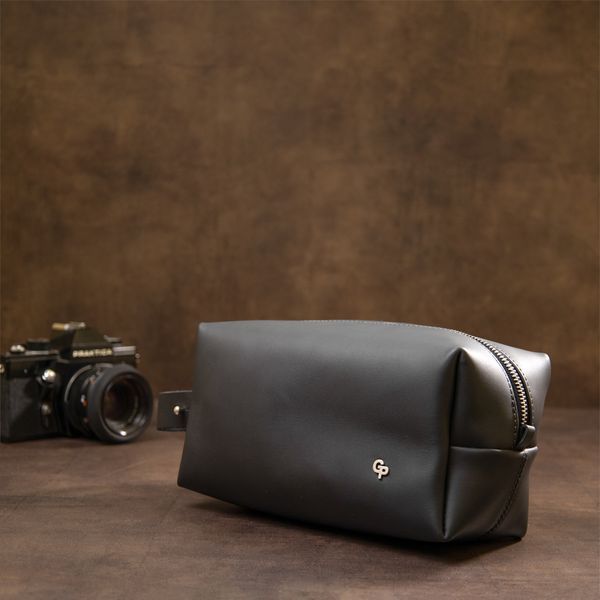Men's matte leather toiletry case GRANDE PELLE 11508 Black 11508 фото