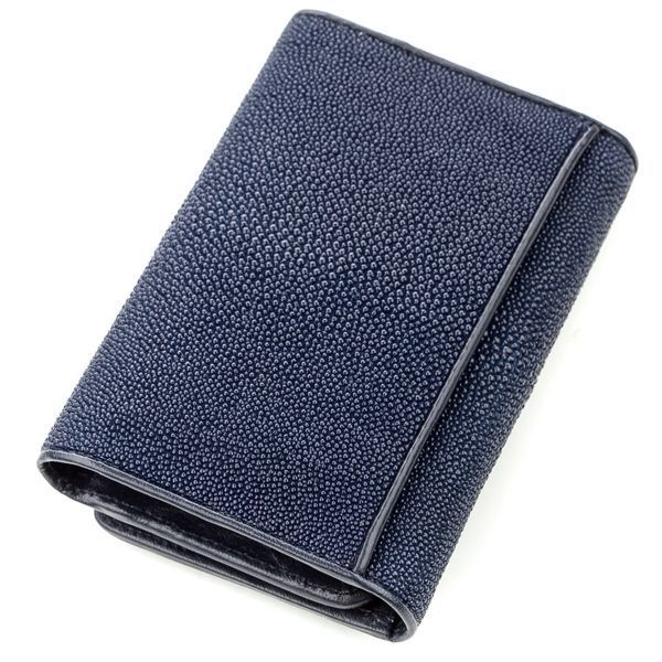 Вертикальный кошелек женский STINGRAY LEATHER 18533 из натуральной кожи морского ската Синий 18533 фото